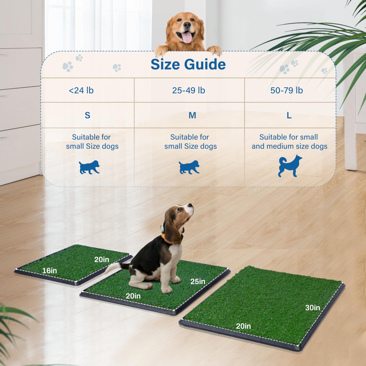 Artificial Grass Dog Potty Pad with Tray 20x30 inch Q624