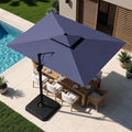 9'x12' Navy Cantilever Patio Umbrella with Base K24729