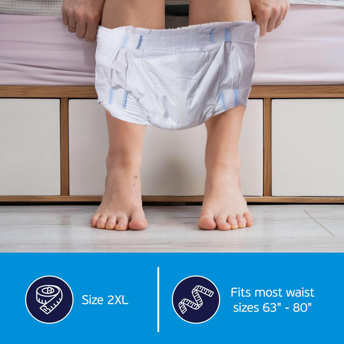 2XL Disposable Adult Diapers with Tabs O1418