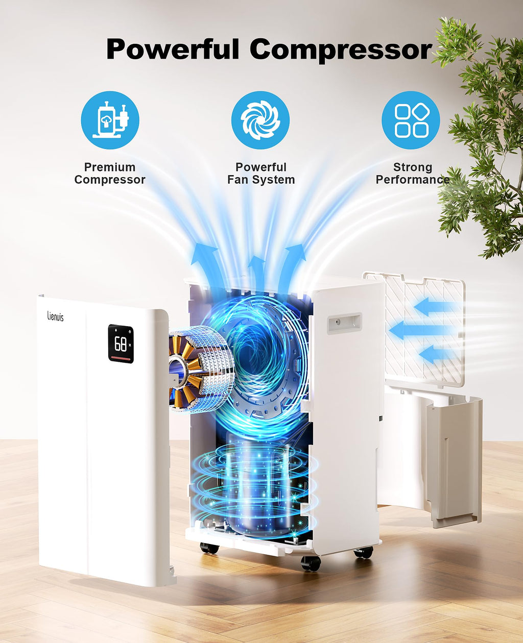 50 Pint Dehumidifier with Continuous Drain T528