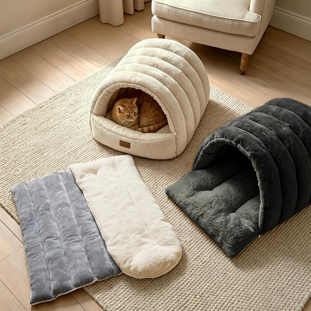 Covered Cat Bed Cave Grey U87569
