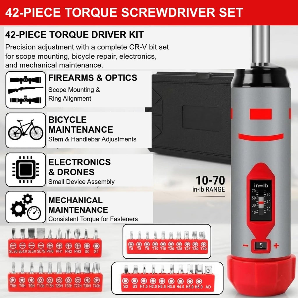 42-Piece Torque Screwdriver Set with 40 CR-V Bits L79716