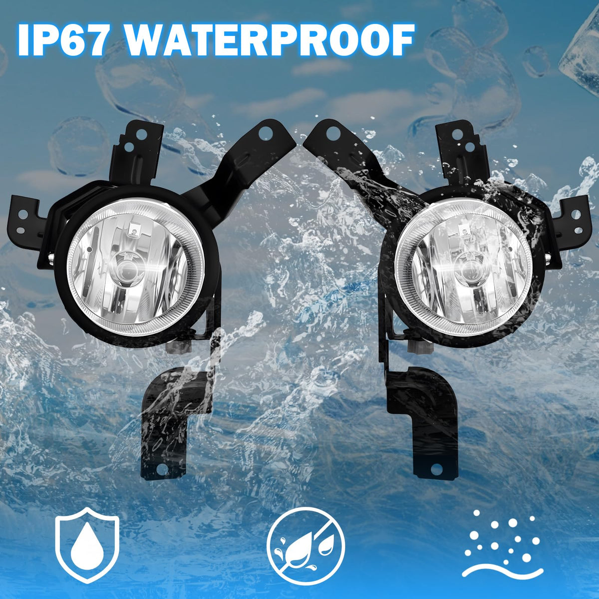 Driving Fog Lights with H11 12V 55W Halogen Bulbs & Switch and Wiring Kit Y348613
