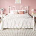 Full Size Cream White Metal Bed Frame T134