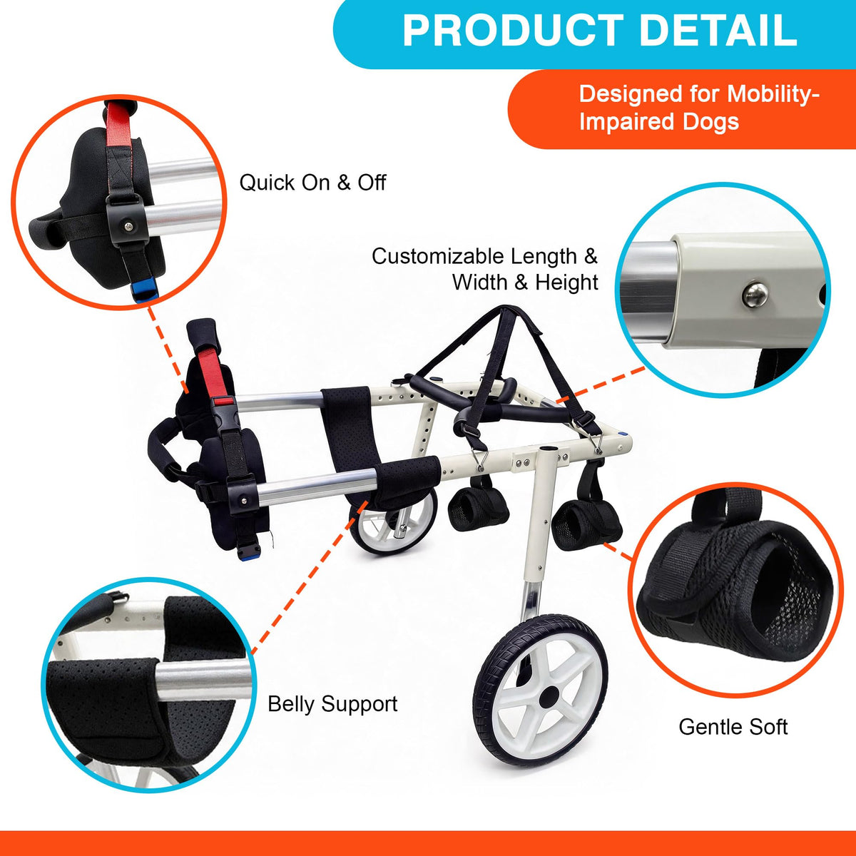 Adjustable Large Dog Wheelchair M827
