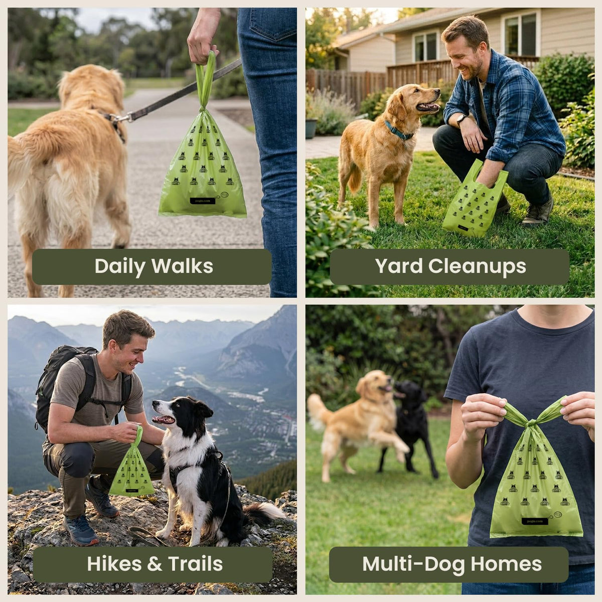 Large Dog Poop Bags with Handles, Fresh Scent, Extra Thick, 300 Bags M471498