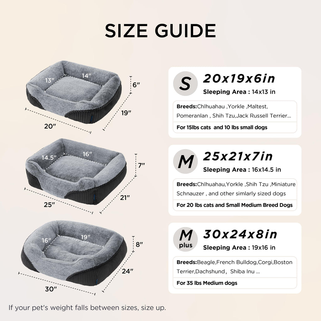 Washable Dog Bed Small Medium Size 25x21x7in X600227