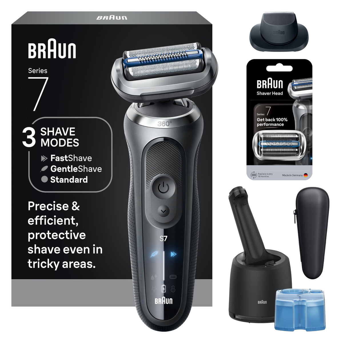 Electric Wet & Dry Foil Shaver with Travel Case C220