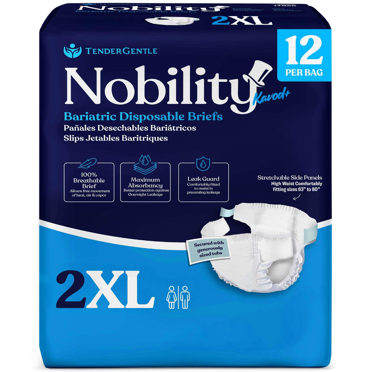 2XL Disposable Adult Diapers with Tabs O1418