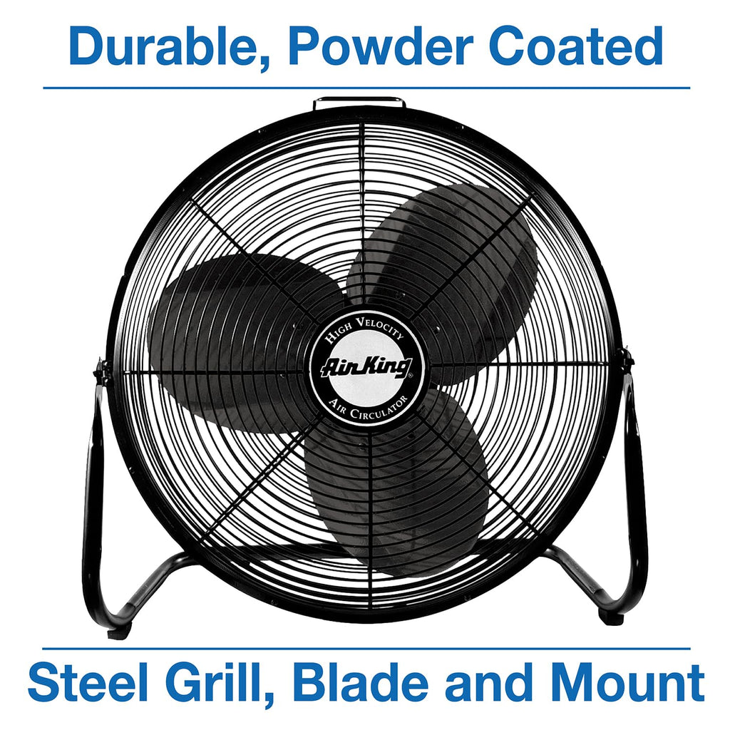 20-Inch High Velocity Pivoting Floor Fan, Black M274616