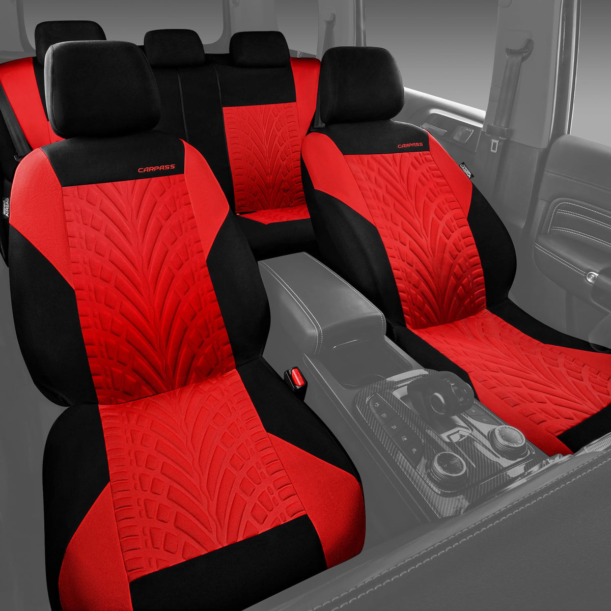 Car Seat Covers Full Sets Black Red H78742