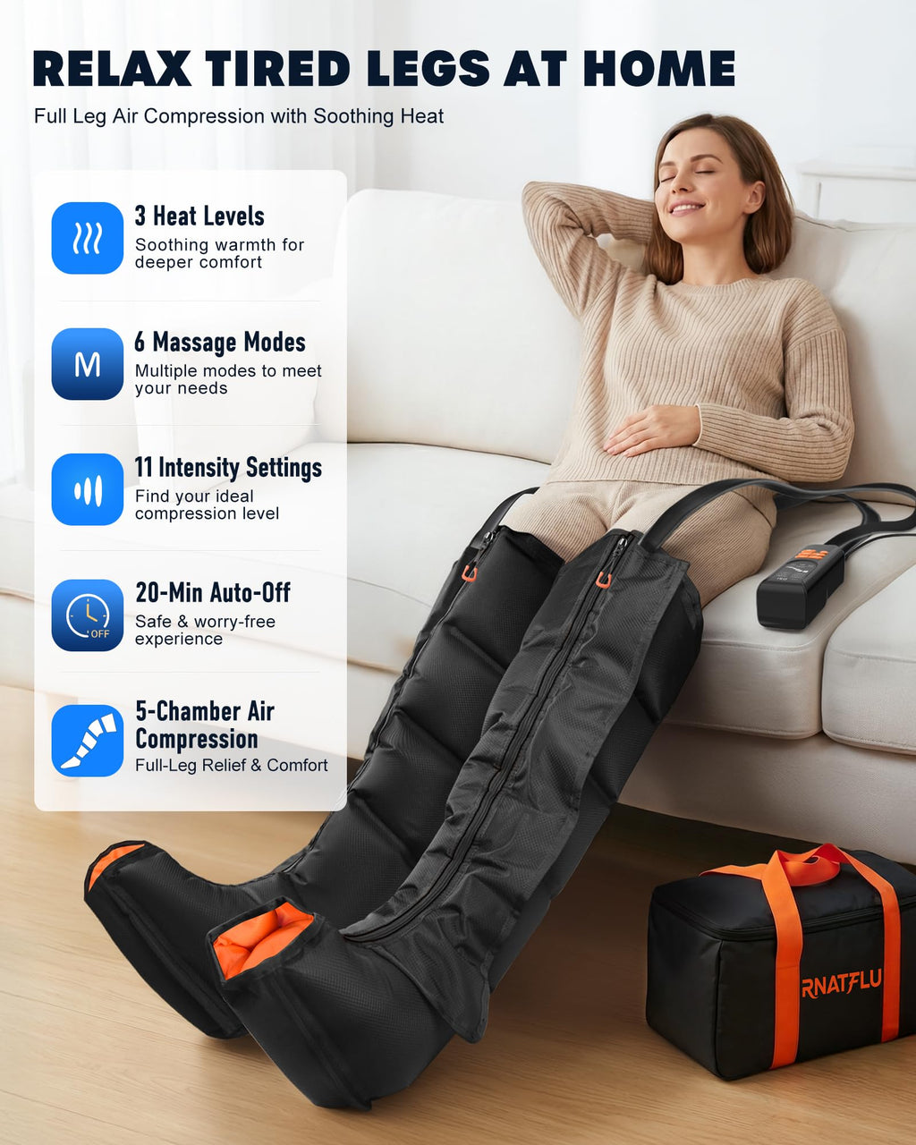 Air Compression Leg Massager with Heat W467186