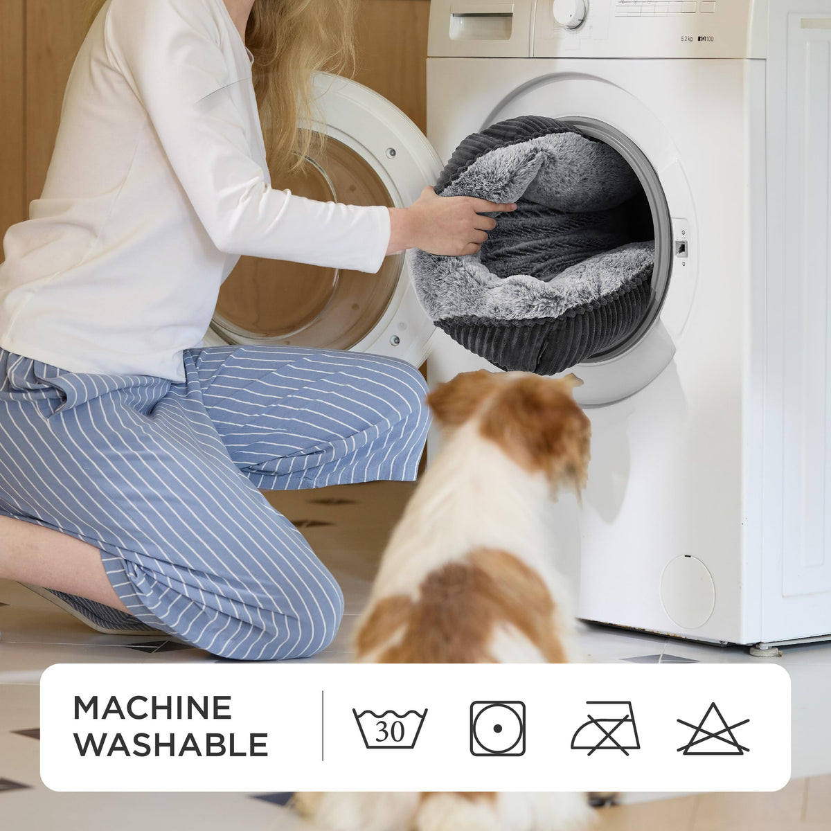 Washable Dog Bed Small Medium Size 25x21x7in X600227