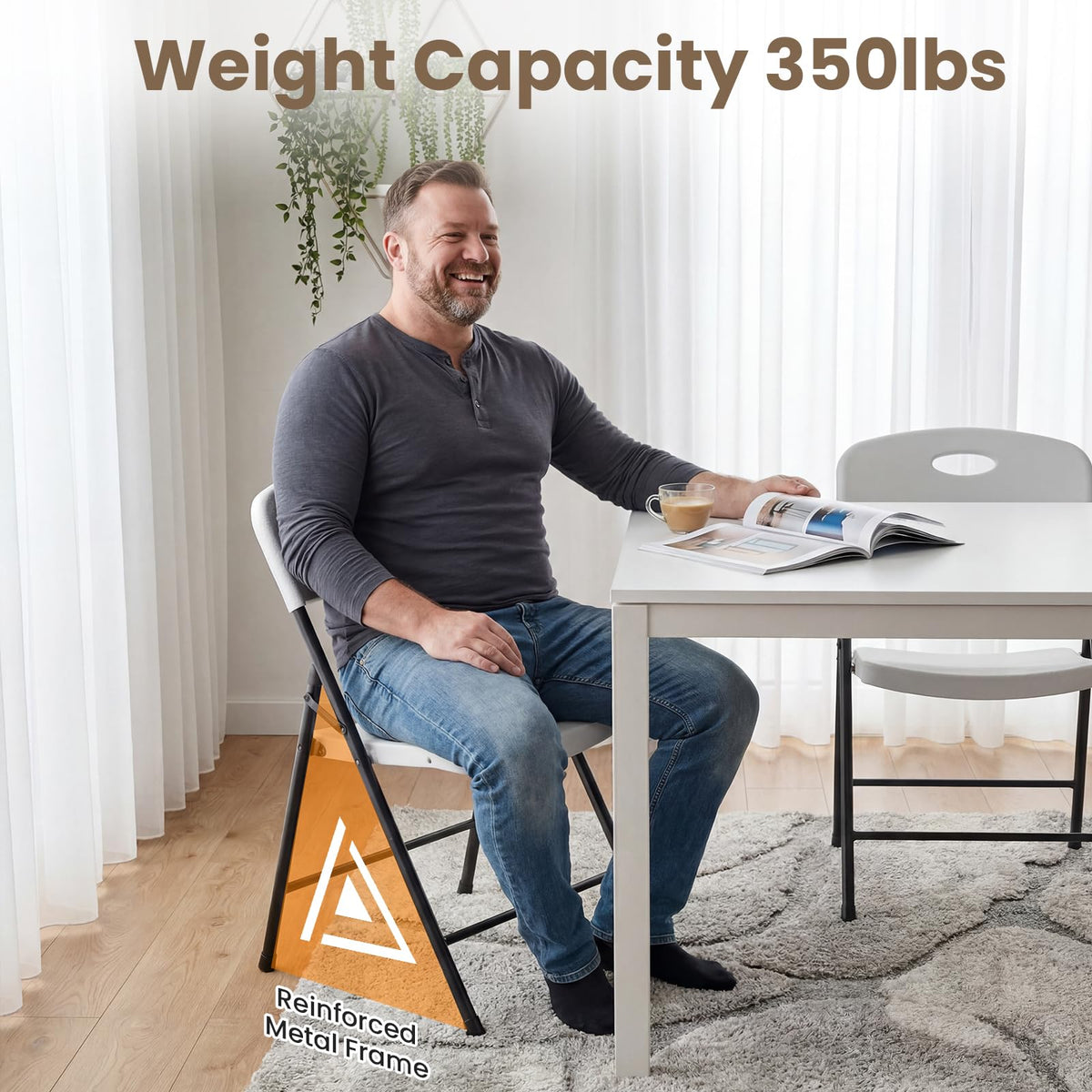 White 6 Pack Heavy Duty Folding Chairs X571