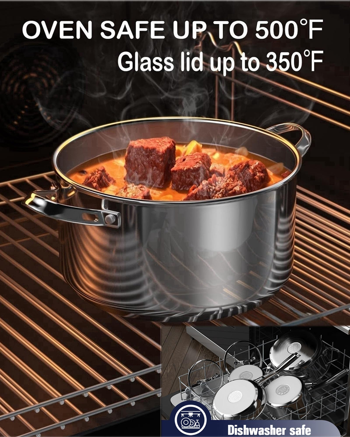 7 Quart Stainless Steel Stock Pot with Lid S411