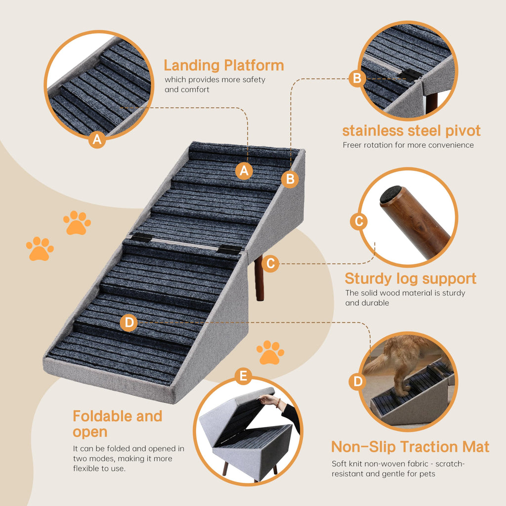 Foldable Wood Dog Stairs O78748