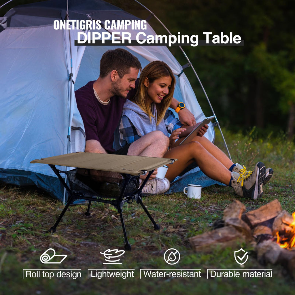 Lightweight Portable Folding Camping Table with Mesh Storage Net L485