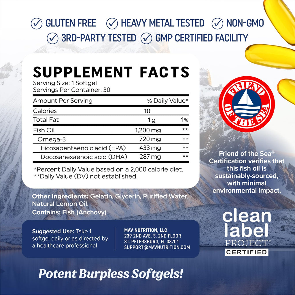 Omega 3 Fish Oil 1200 mg EPA & DHA B7688