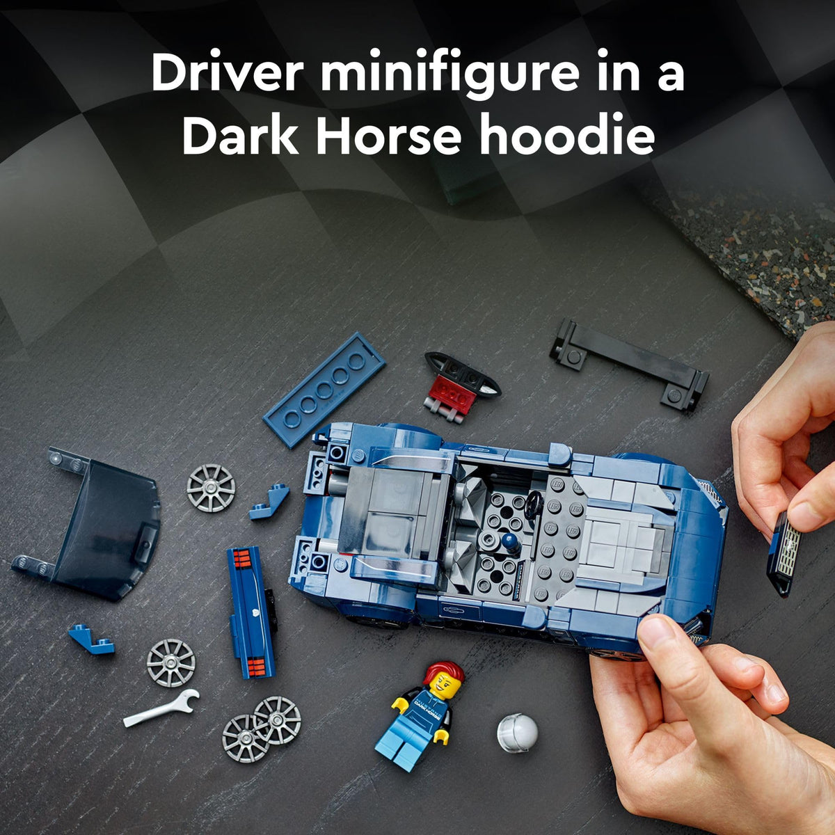 Buildable Blue Sports Car Model Set V1042