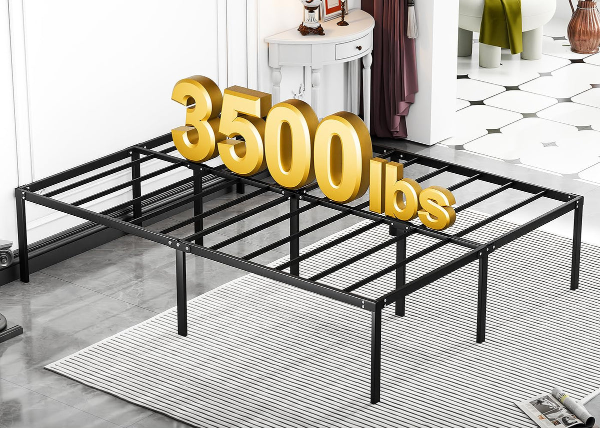 Queen 18 Inch Heavy Duty Metal Platform Bed Frame with Under Bed Storage R8235