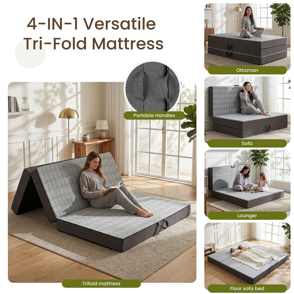 6" Trifold Full Size Memory Foam Mattress S741513
