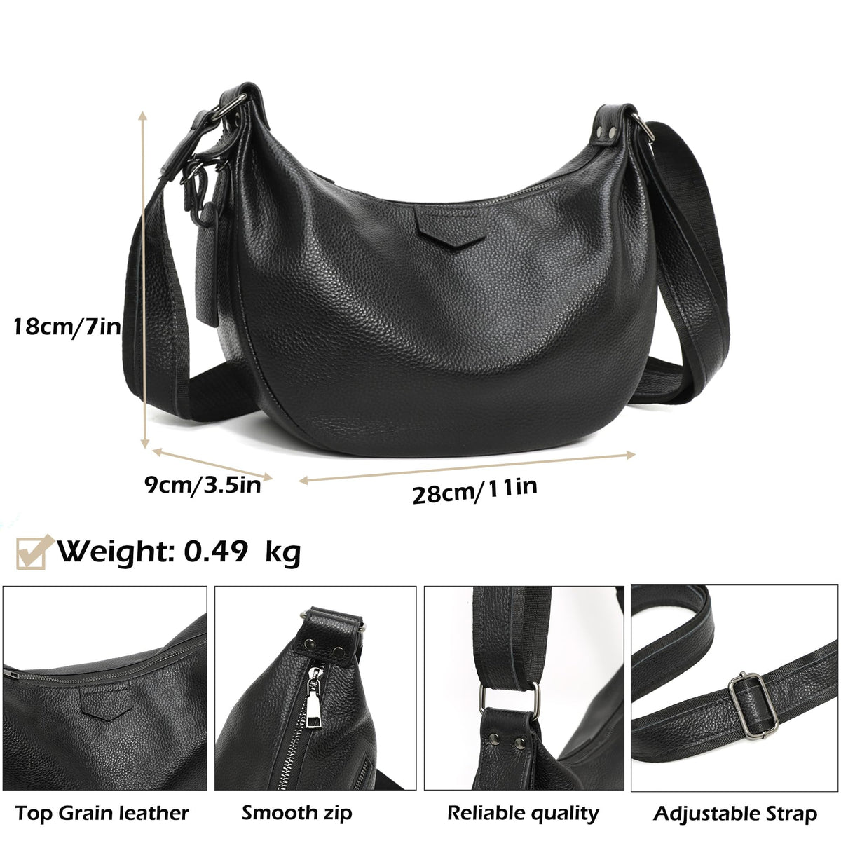 Genuine Leather Crossbody Shoulder Handbag I3715