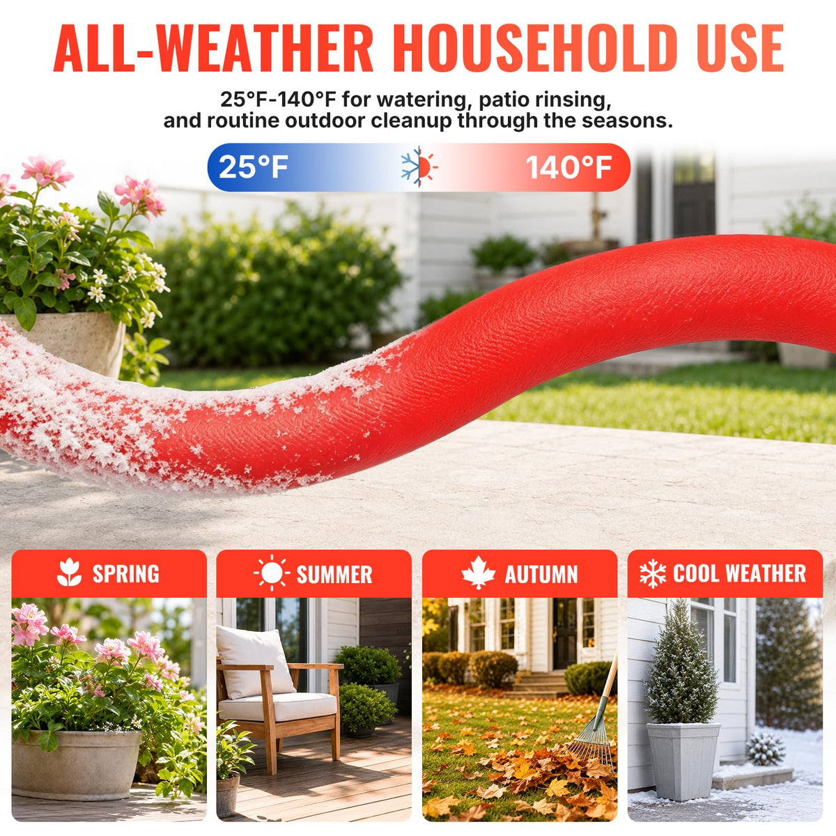 100FT 5/8" Garden Hose Brass Swivel Handle 600 PSI B443