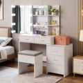 White Vanity Desk with Sliding Mirror R769974