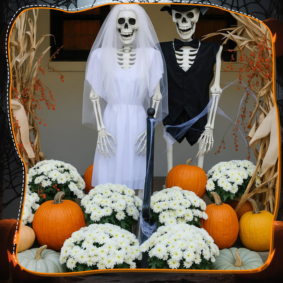 2 Set 5.4 Ft Posable Skeleton Decor S935716