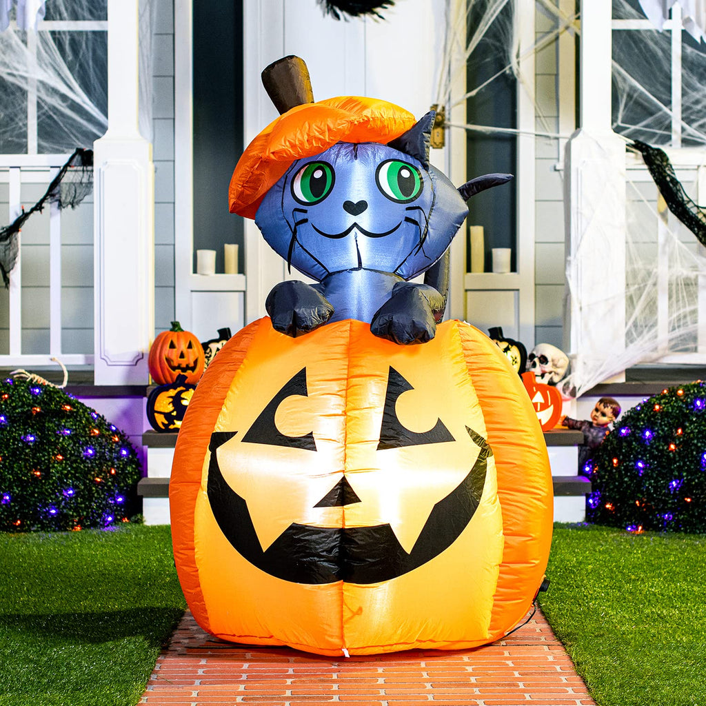5 FT Animated Pumpkin Inflatable with LEDs A547684