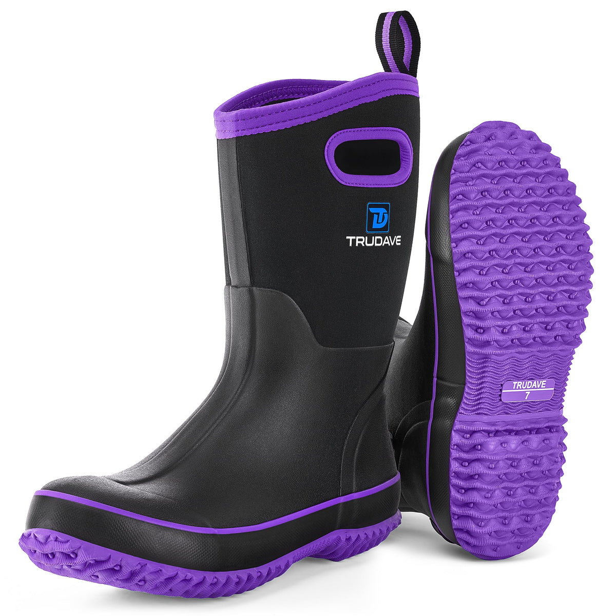 Mid Calf Waterproof Neoprene Insulated Rubber Boots X2749