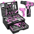 299 Piece Pink Cordless Drill Tool Set with Tool Box O44802