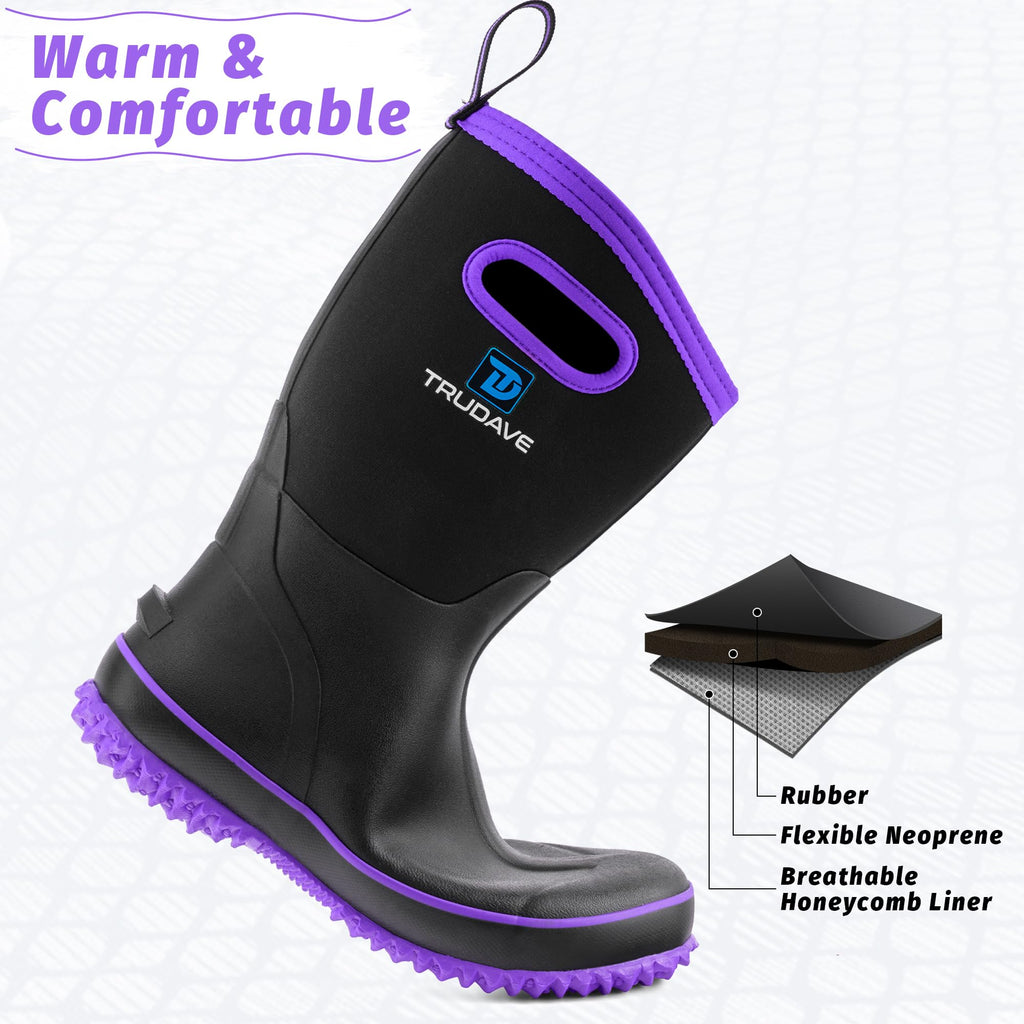 Mid Calf Waterproof Neoprene Insulated Rubber Boots X2749