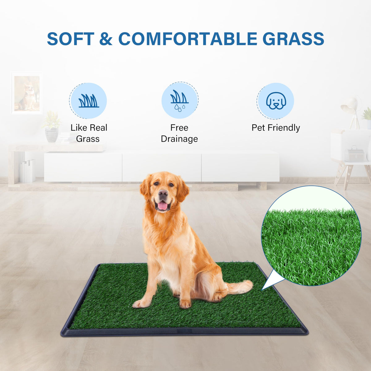 Artificial Grass Dog Potty Pad with Tray 20x30 inch Q624