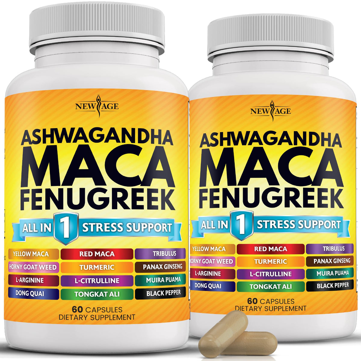 Ashwagandha Maca Root Fenugreek Tongkat Ali Ginseng 120 Count Supplement E720087