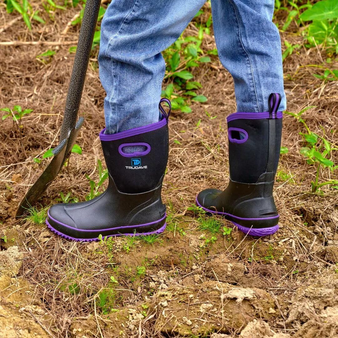 Mid Calf Waterproof Neoprene Insulated Rubber Boots X2749