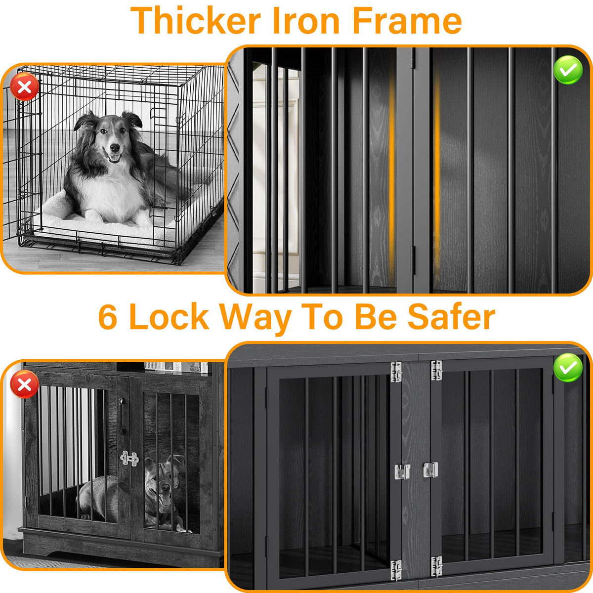Large Heavy Duty Dog Crate Furniture P739370