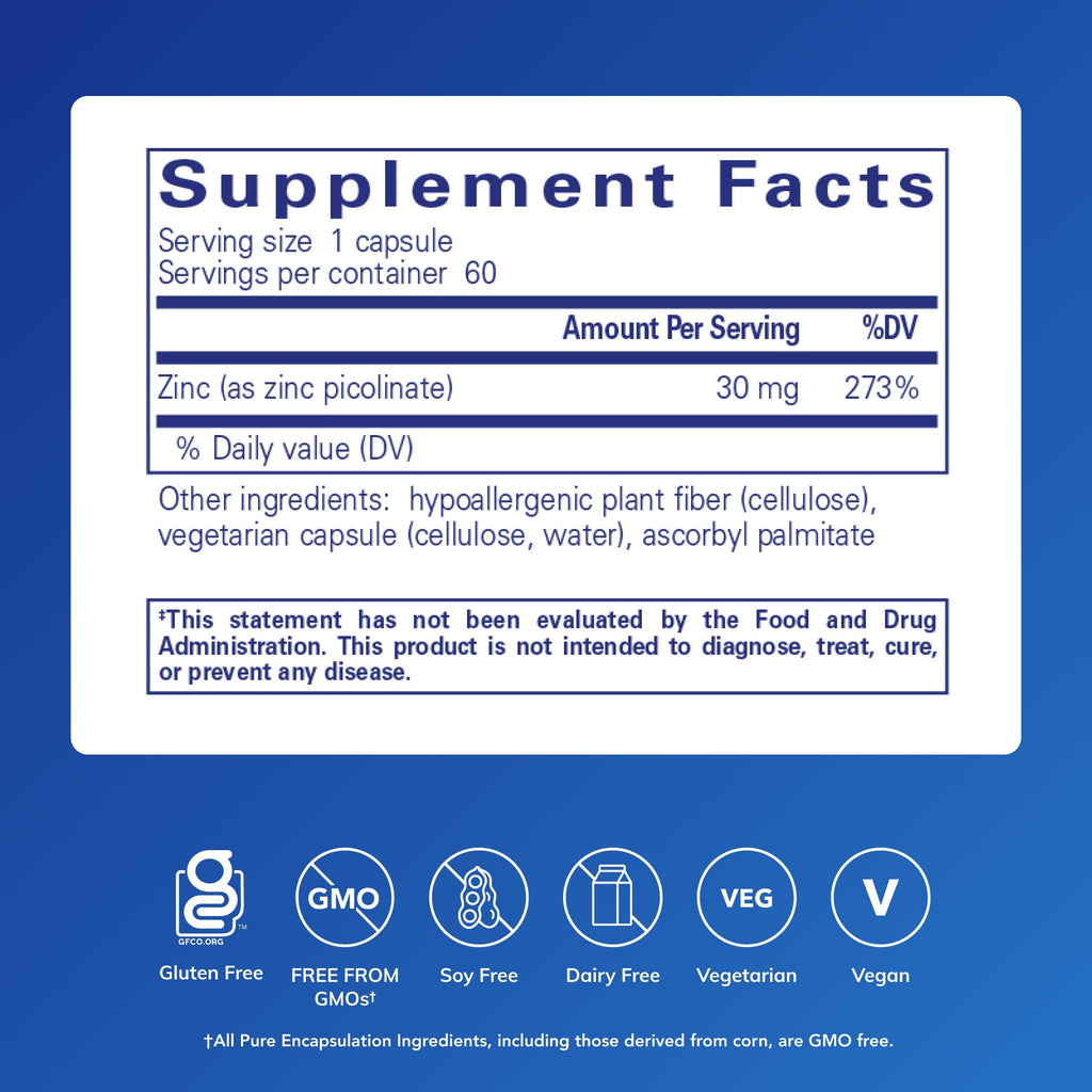 Zinc 30 mg, 60 Capsules G292455