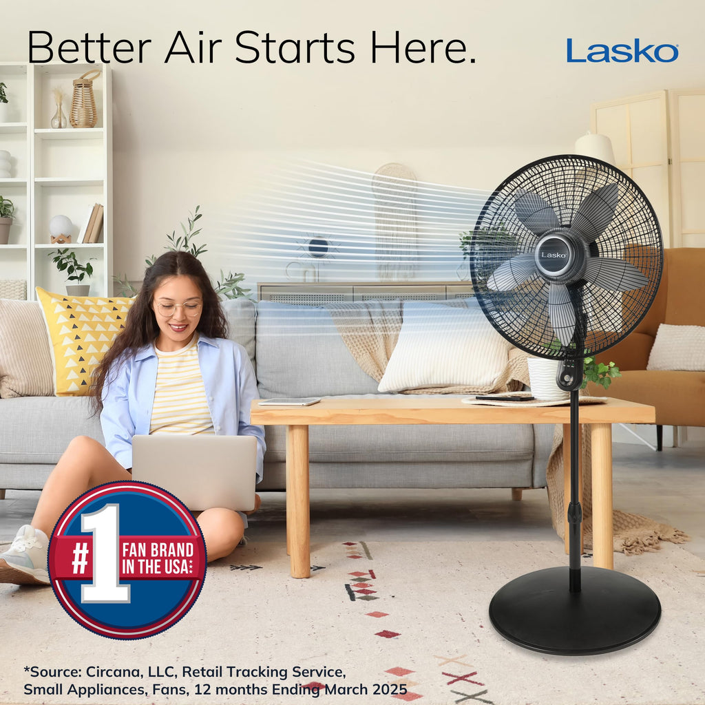 Oscillating Pedestal Fan 20" Black Y229