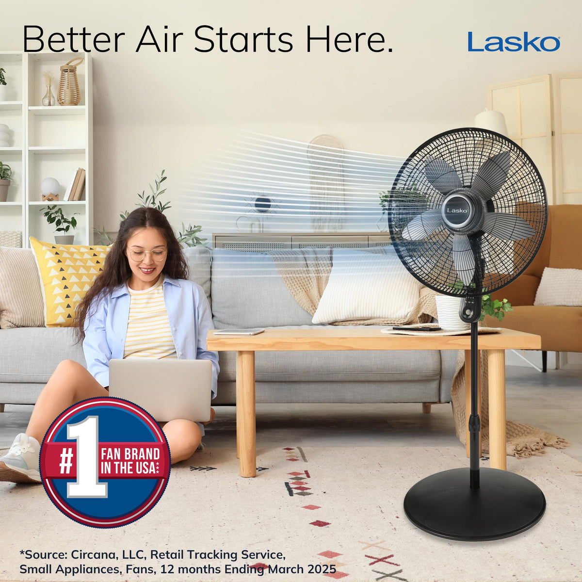 Oscillating Pedestal Fan 20" Black Y229