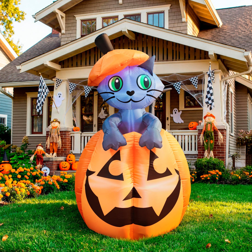 5 FT Animated Pumpkin Inflatable with LEDs A547684