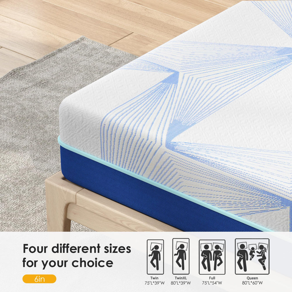 6 Inch Gel Memory Foam Twin Size Mattress K82551